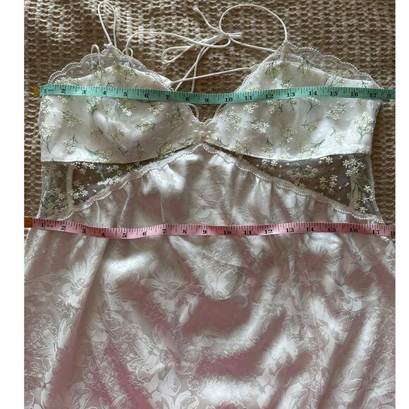 For Love and Lemons Baby's Breath Slip Dress White XL - Picture 3 of 8
